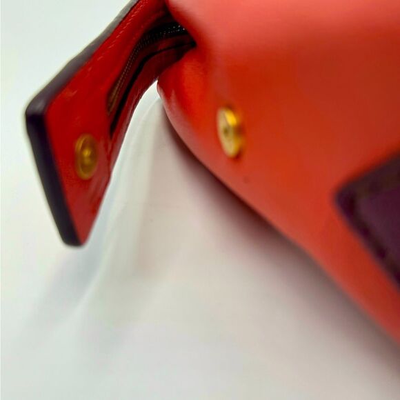 Auth Marc Jacobs Color block Maroon Deep Peach Small Shoulder Bag - Picture 9 of 12